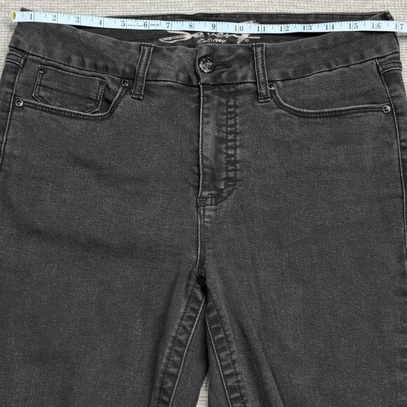 Seven7 Womens Black Distressed Denim Tummyless High Rise Skinny Jeans Size 10 - Picture 11 of 16